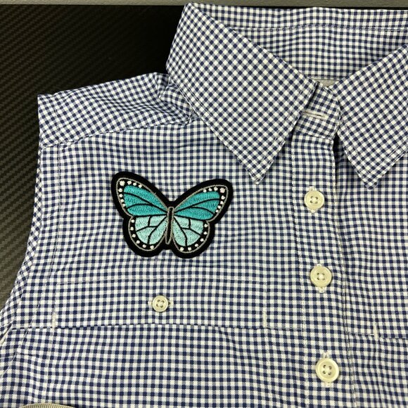 Habit Outdoors Fishing Shirtdress Women’s Small Sleeveless Blue Gingham Pockets - Picture 3 of 9